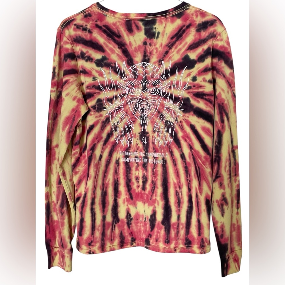 Lurking Class Shirt Medium Tie Dye Long Sleeve Graphic Top Skull Demon‎ Cotton M
